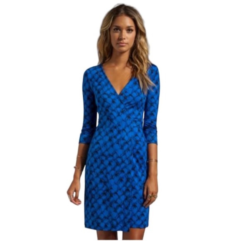 DVF New Julian Two Silk Jersey Wrap Dress, Size 10